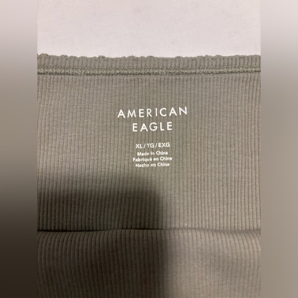 American Eagle, NWT, lace trim adjustable strap bodysuit, olive, XL - Picture 5 of 10